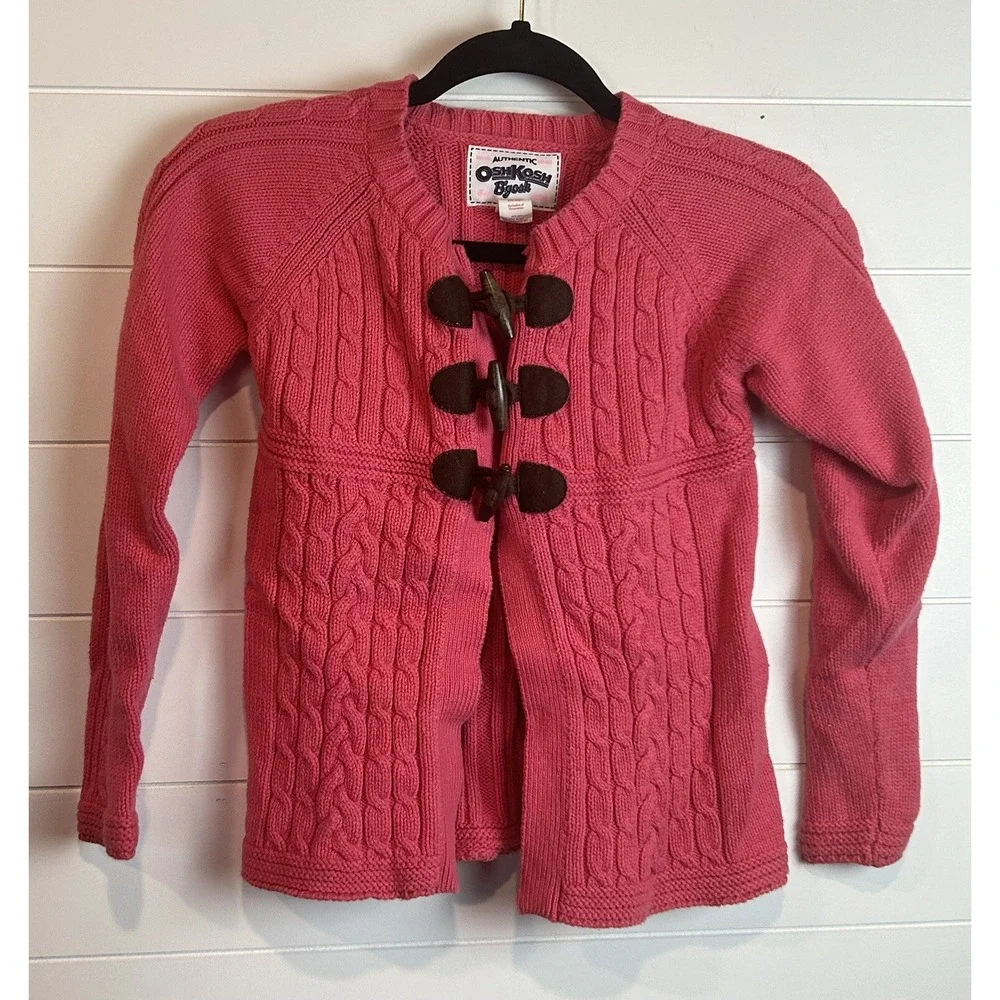 Oshkosh B'gosh Pink Cable‎ Knit Sweater Sz 10